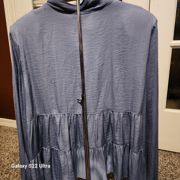 Simply Vera Vera Wang Blue Scarf Shirt - Picture 3 of 3